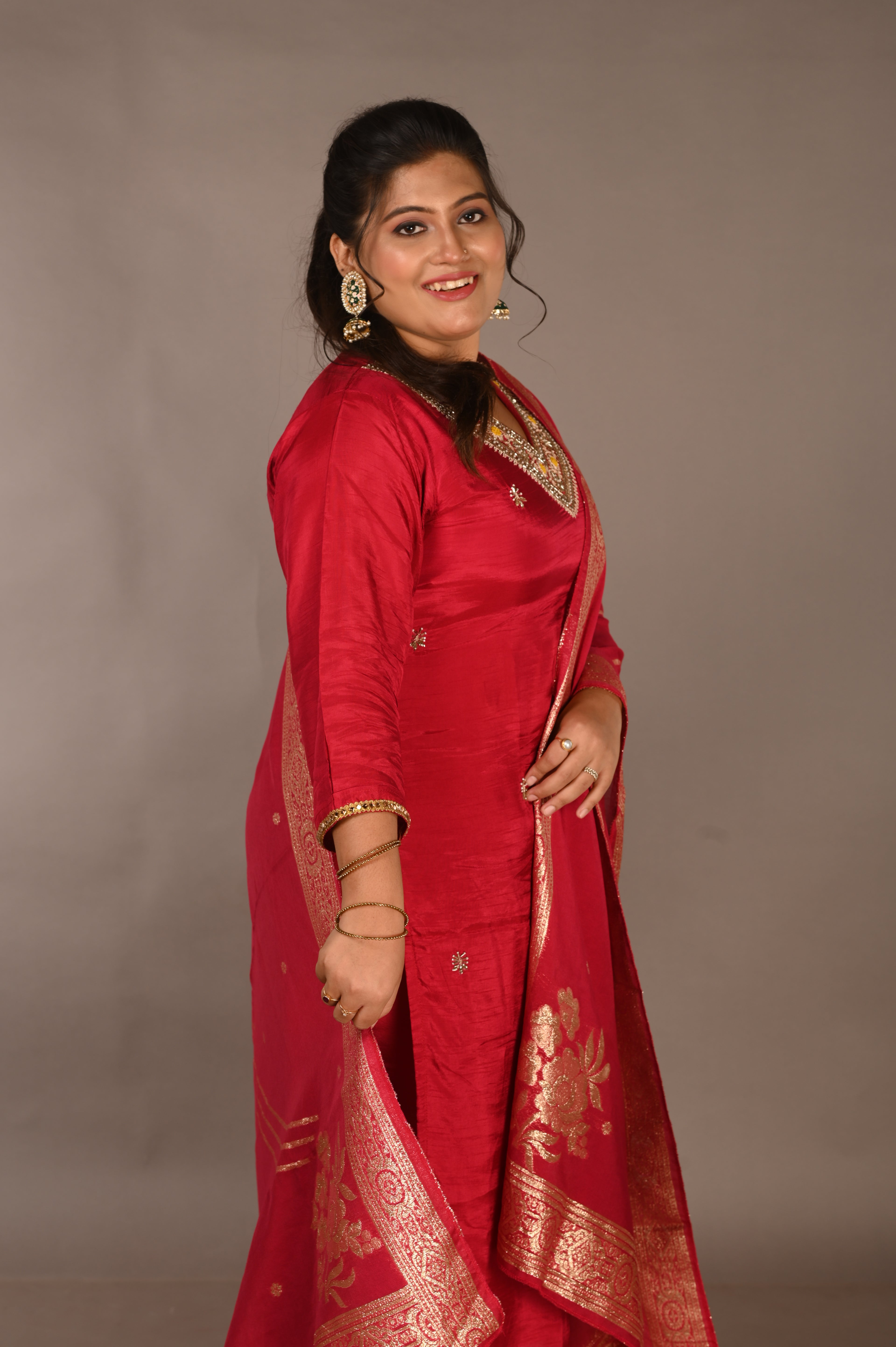 Rose Radiance Hand worked Banarasi Suit