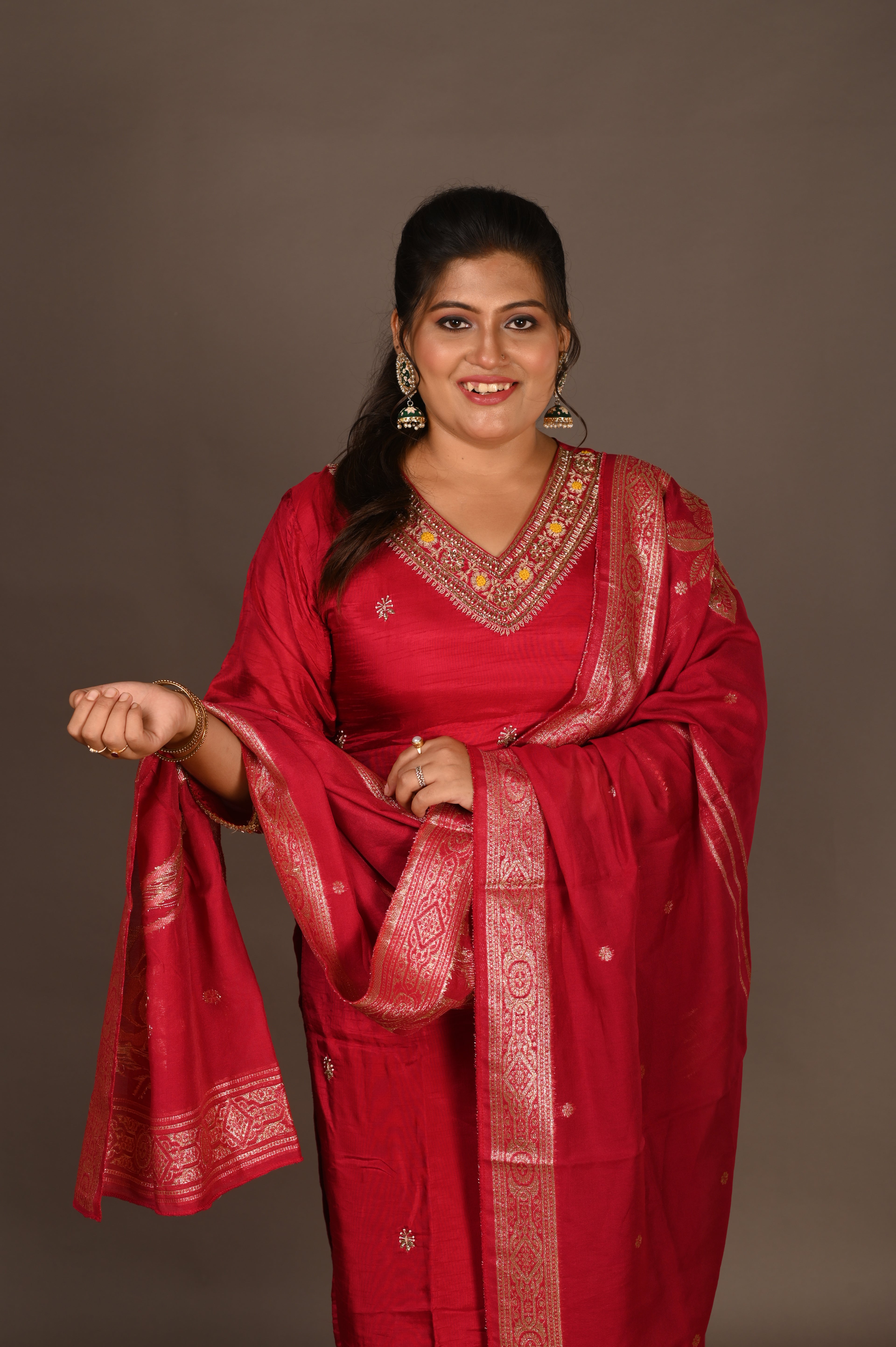 Rose Radiance Hand worked Banarasi Suit