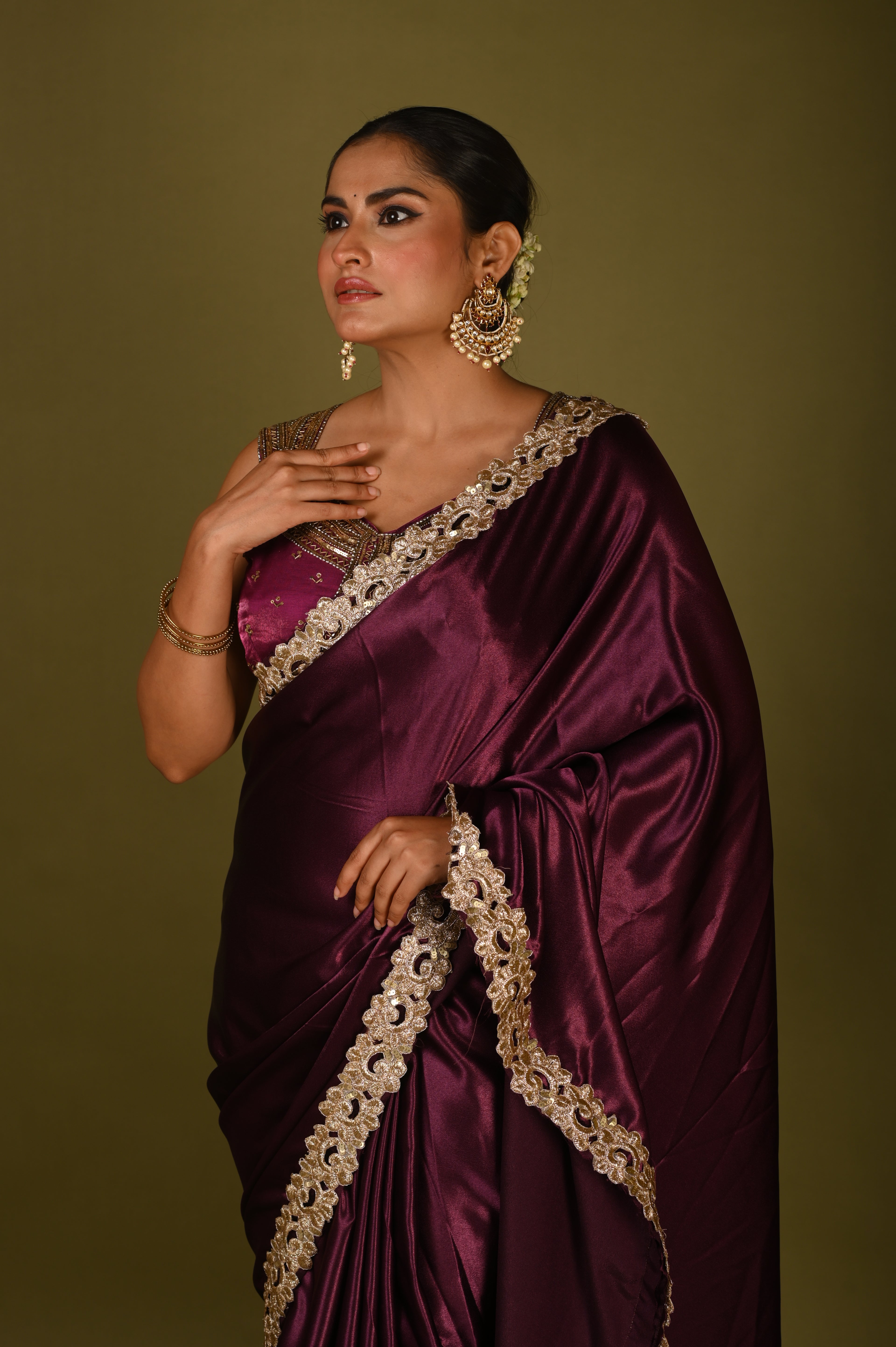 Imperial Mulberry Satin Saree