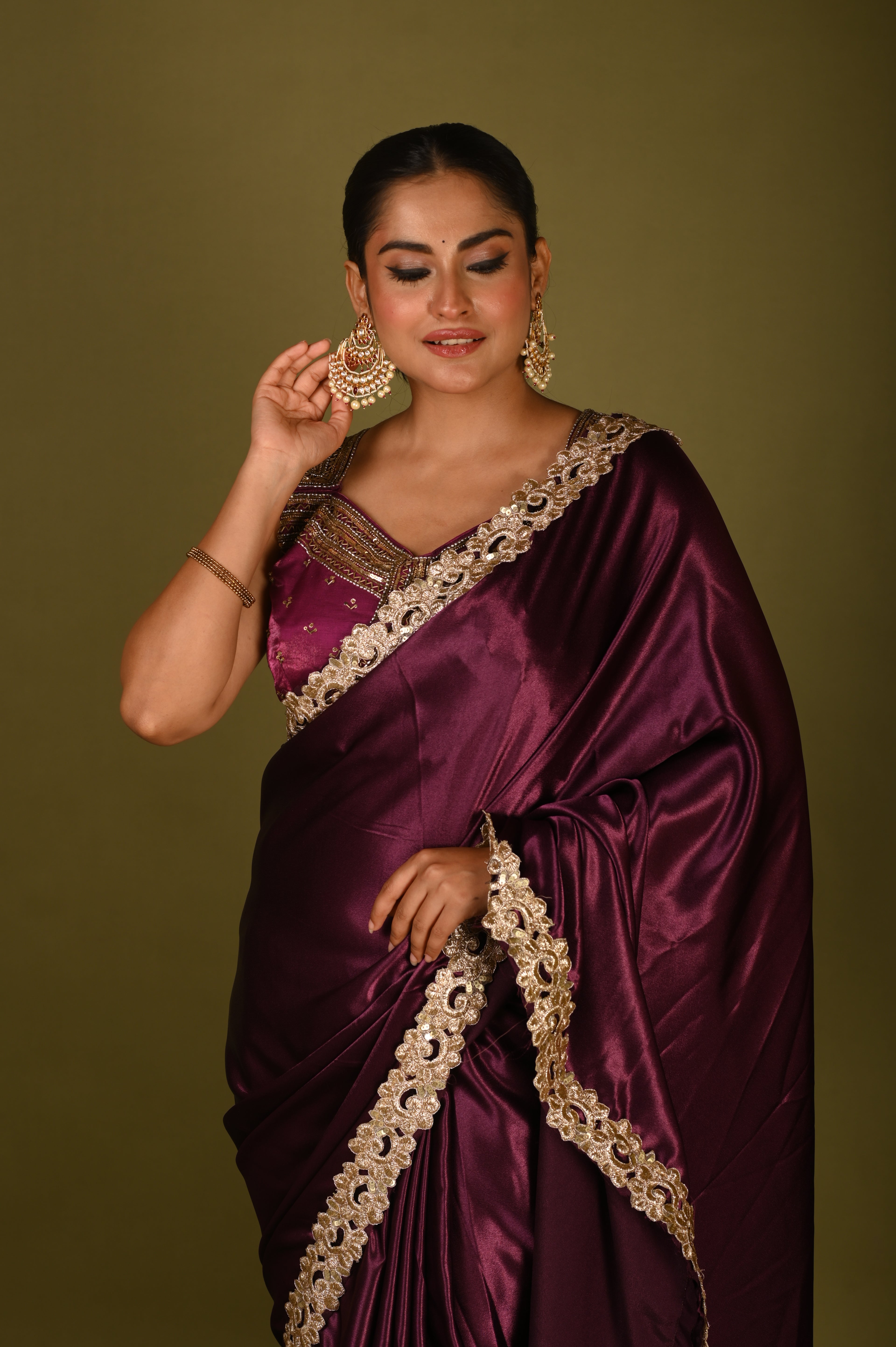 Imperial Mulberry Satin Saree