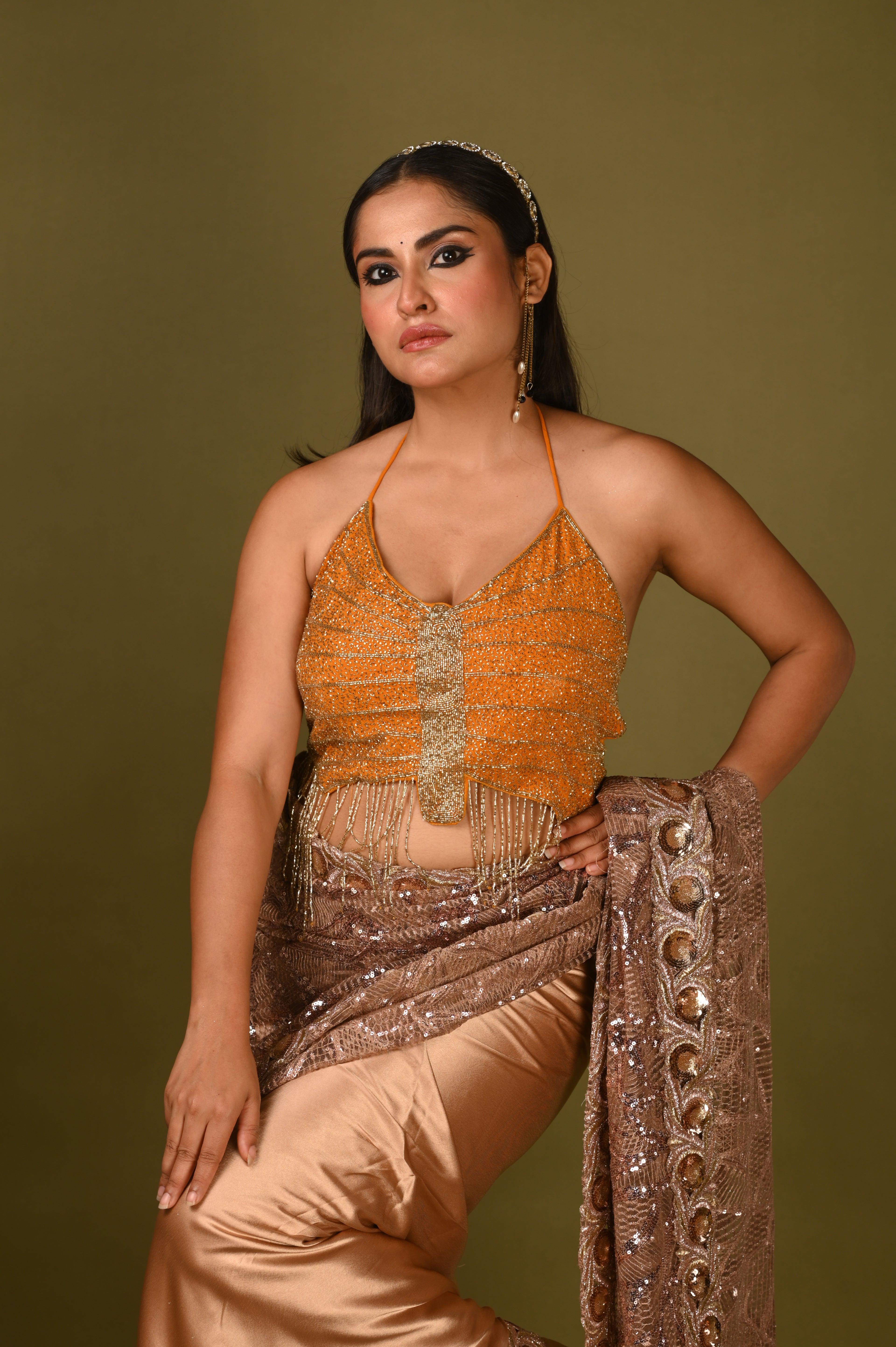 Golden Butterfly Festive Blouse