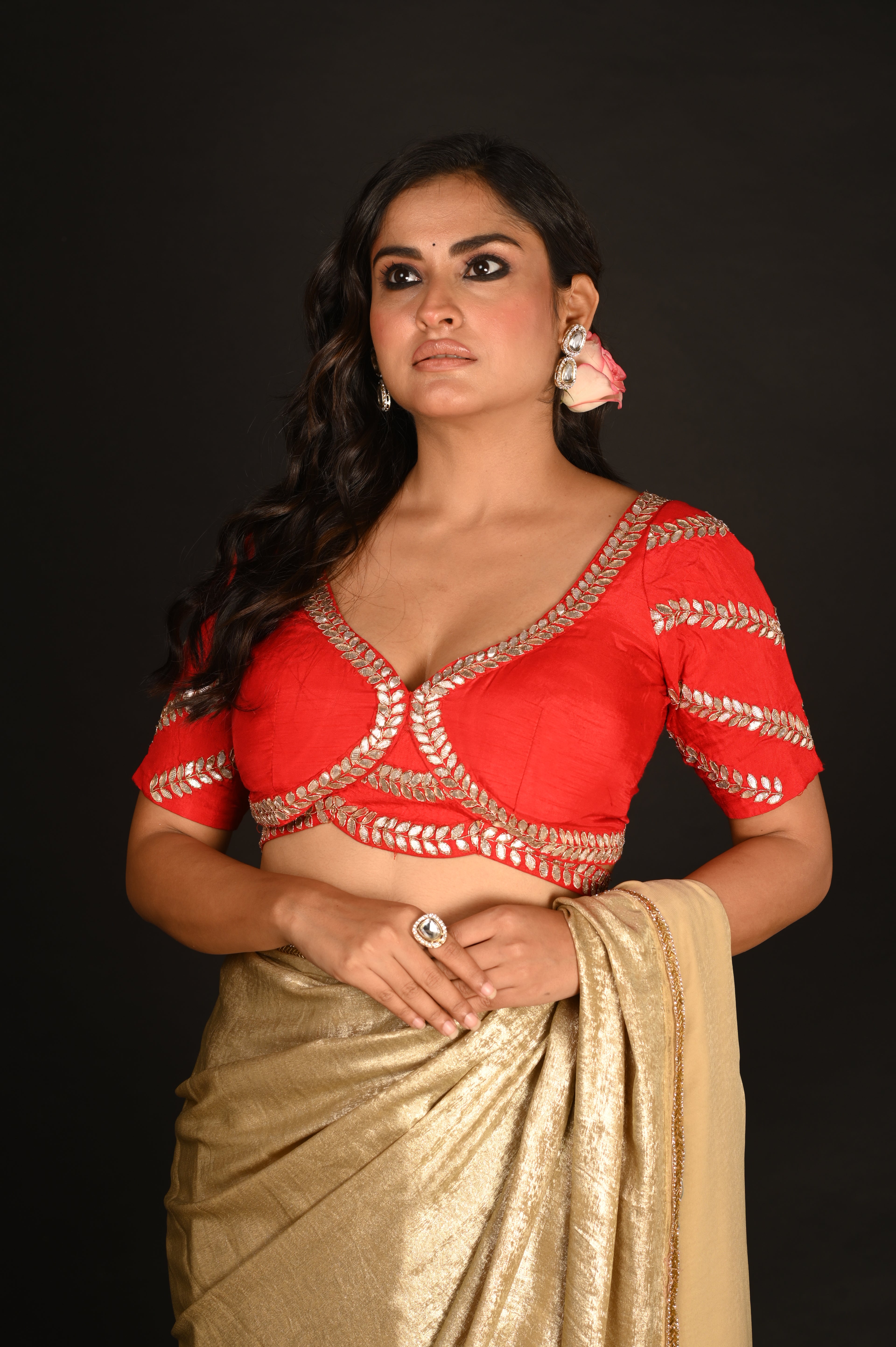 Divine Scarlet Gotapatti work Blouse