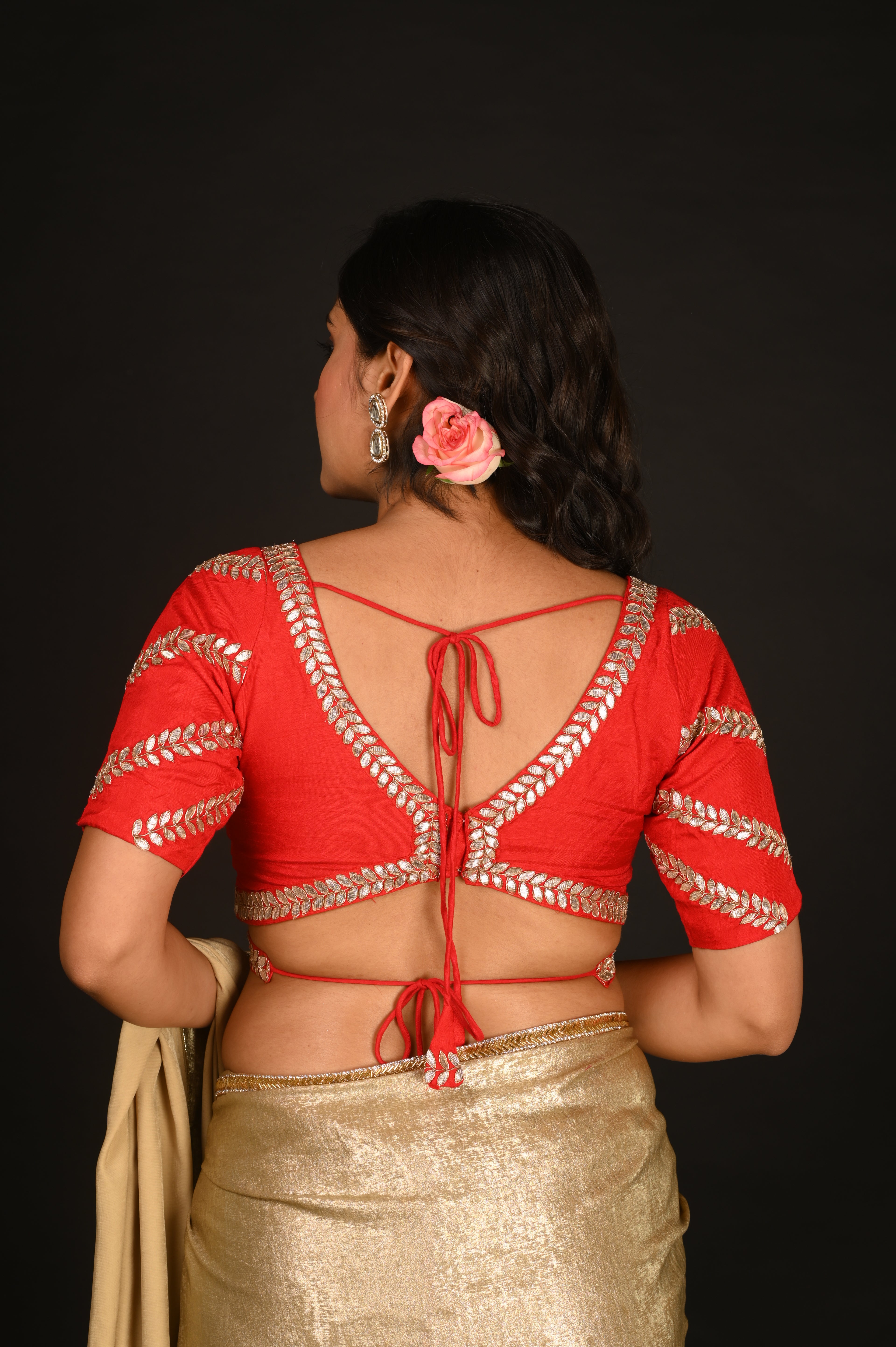 Divine Scarlet Gotapatti work Blouse